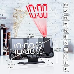 Petilleur Projection Alarm Clock for Bedroom