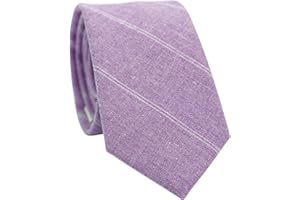 BELLUNO 2.5 inch Skinny Ties for Men, Solid Cotton Linen Neckties