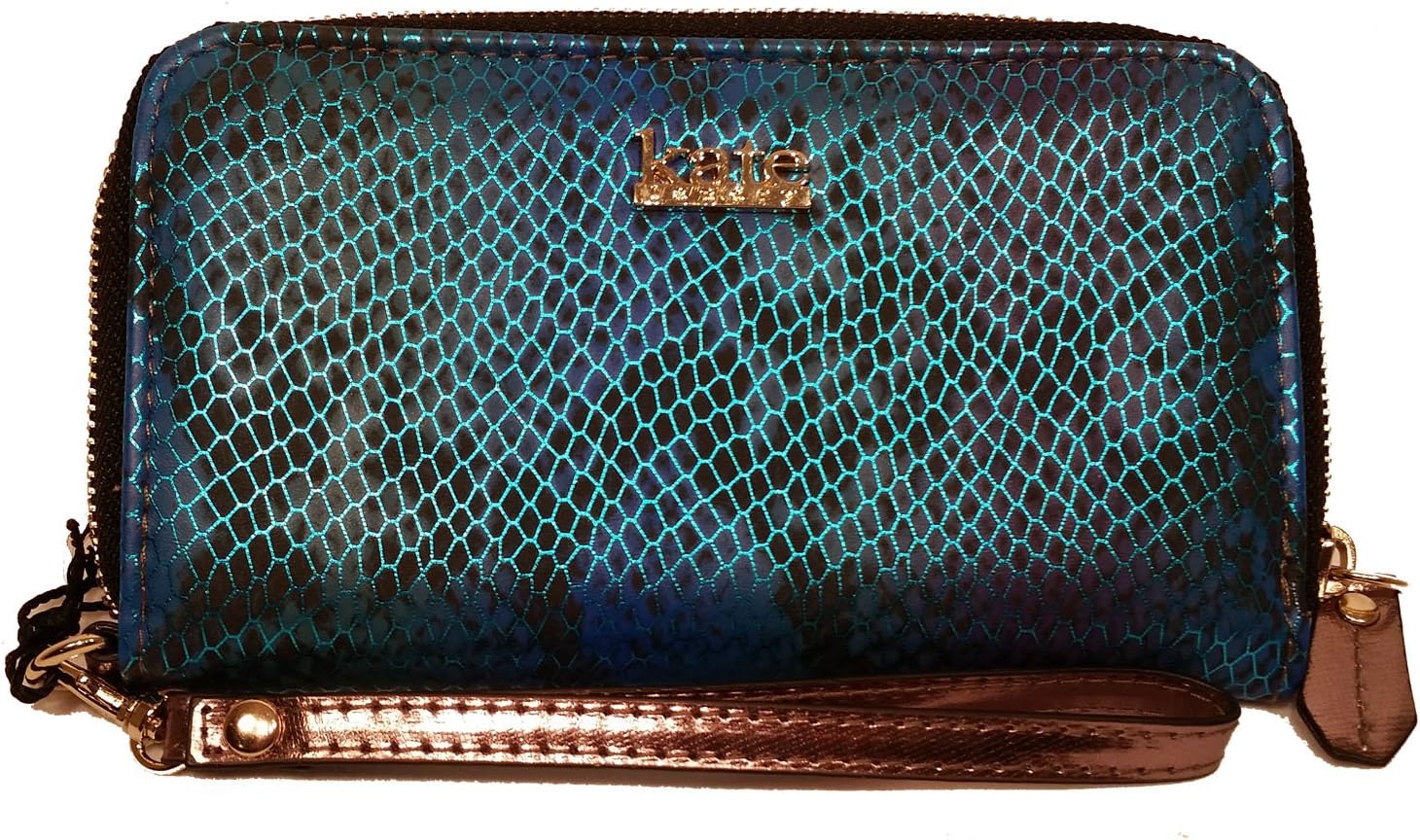 Kate Landry Blue Tech Snake Wallet Multifunction Cell Case Wristlet