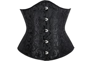 Alivila.Y Fashion Corset Womens Brocade Underbust Boned Corsets Bustier Waist Trainer