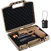 Kinghardcase 9mm Gun Case Lockable, TSA Approved Firearm Travel Case with 1 TSA Lock, Pistol Case Hard Shell, Gun Safe for Handgun, Pistol, Revolver - Shockproof Gun Storage 10.3 x 8.8 x 3 inch