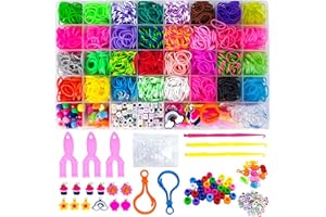 Yowamho Loom Bands Kit - 2500+ 32 Colors Bracelet Making Kit for Kids Weaving DIY Crafting Gifts for Boys & Girls, Ideal Gifts for 6-10 Years Old Kids, Christmas & Birthday Present