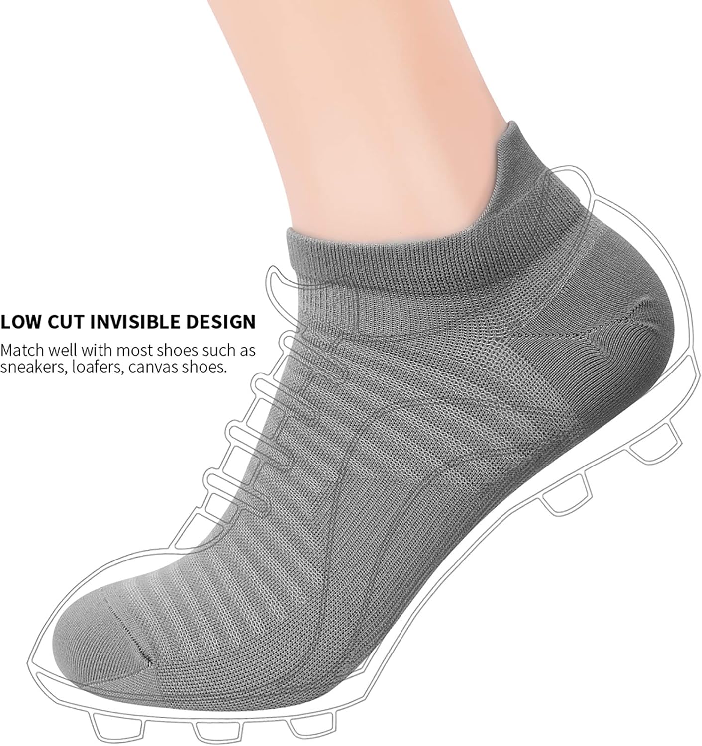 Compression Running Ankle Socks Low Cut(6 Pairs) for Men & Women: Clothing