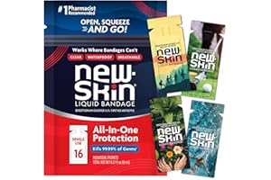 New-Skin Single Use Liquid Bandage Packets, 16-Ct, Antiseptic, Waterproof for Minor Cuts and Scrapes