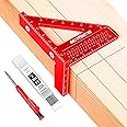 3.8"Mini 3D Multi-Angle Measuring Square Ruler, WT102A High Precision Hole Scribing Woodworking Tools, 0-90° Aluminum Alloy C
