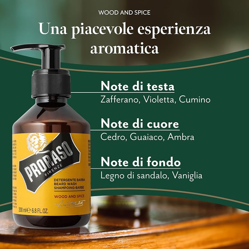 Detergente Barba Wood and Spice, 200ml