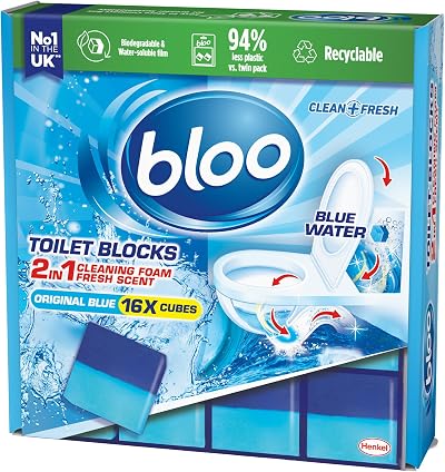 Bloo Toilet Block Original Blue 16 x In-Cistern Blocks 800g Box