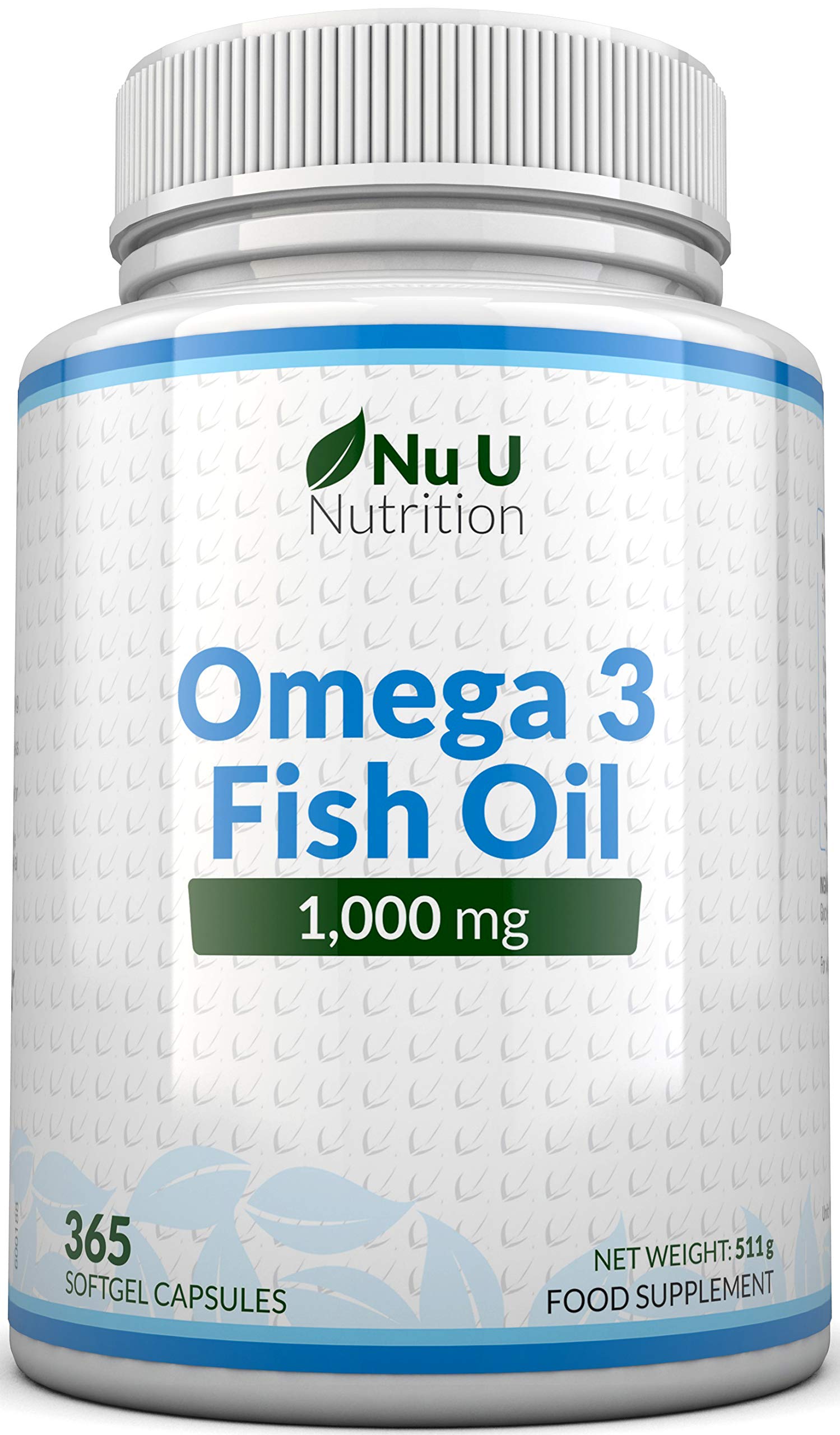 Omega 3 Fish Oil 1000mg 365 Softgel Capsules Up to 12 Month’s