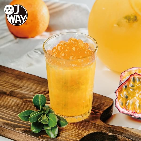 J WAY BURSTING POPPING PASSION FRUIT BOBA PEARL – PASSION FRUIT POPPING BOBA – TAPIOCA POPPING BOBA PASSION FRUIT – 2 LBS