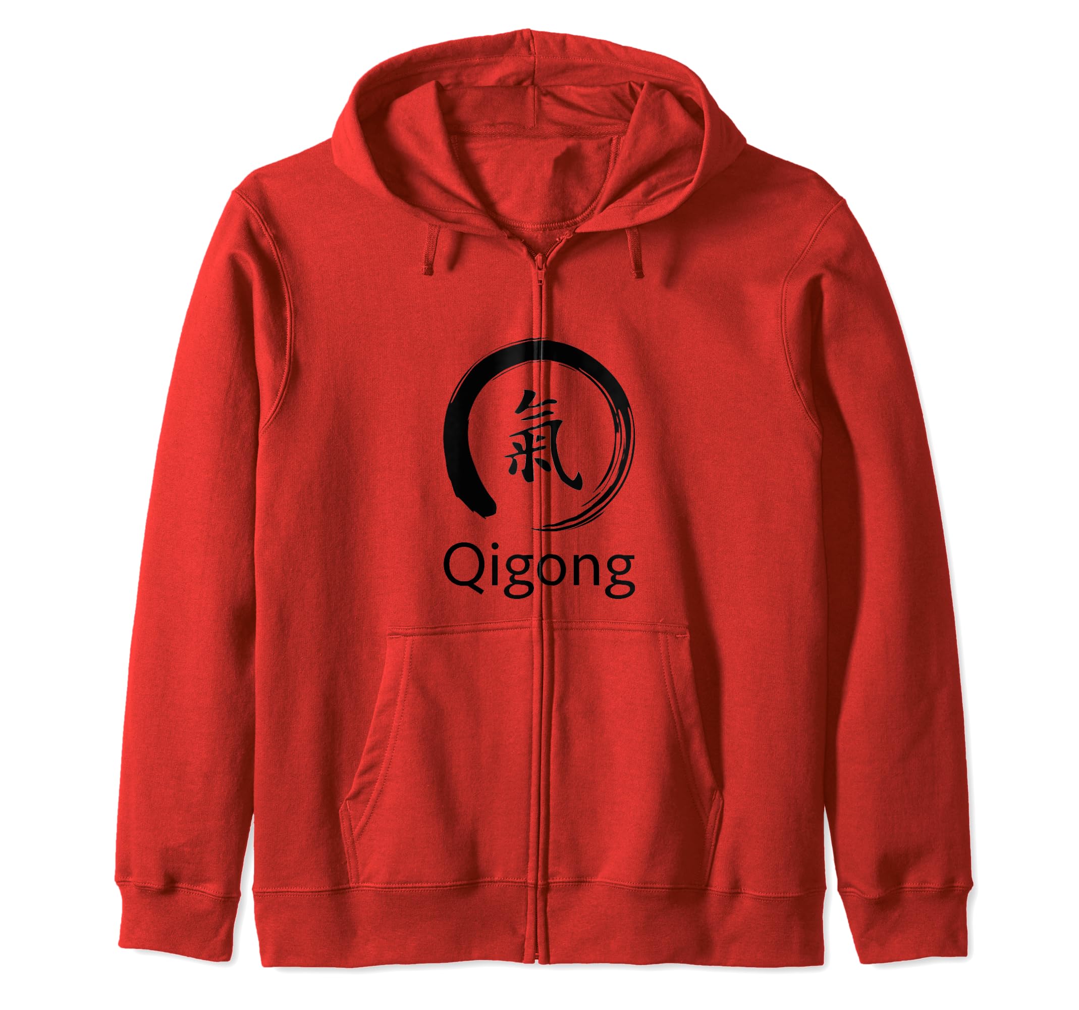 Qigong Beginner / Classic Qigong Calligraphy Qi Kanji Design Zip Hoodie