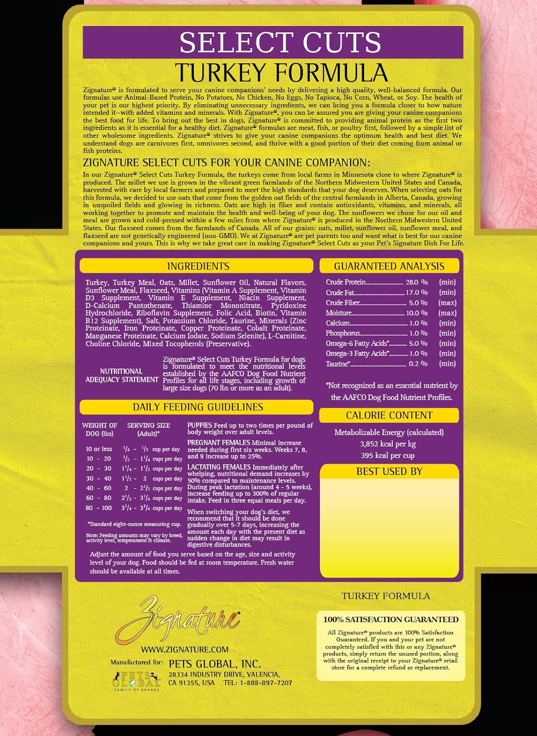 zignature feeding guide