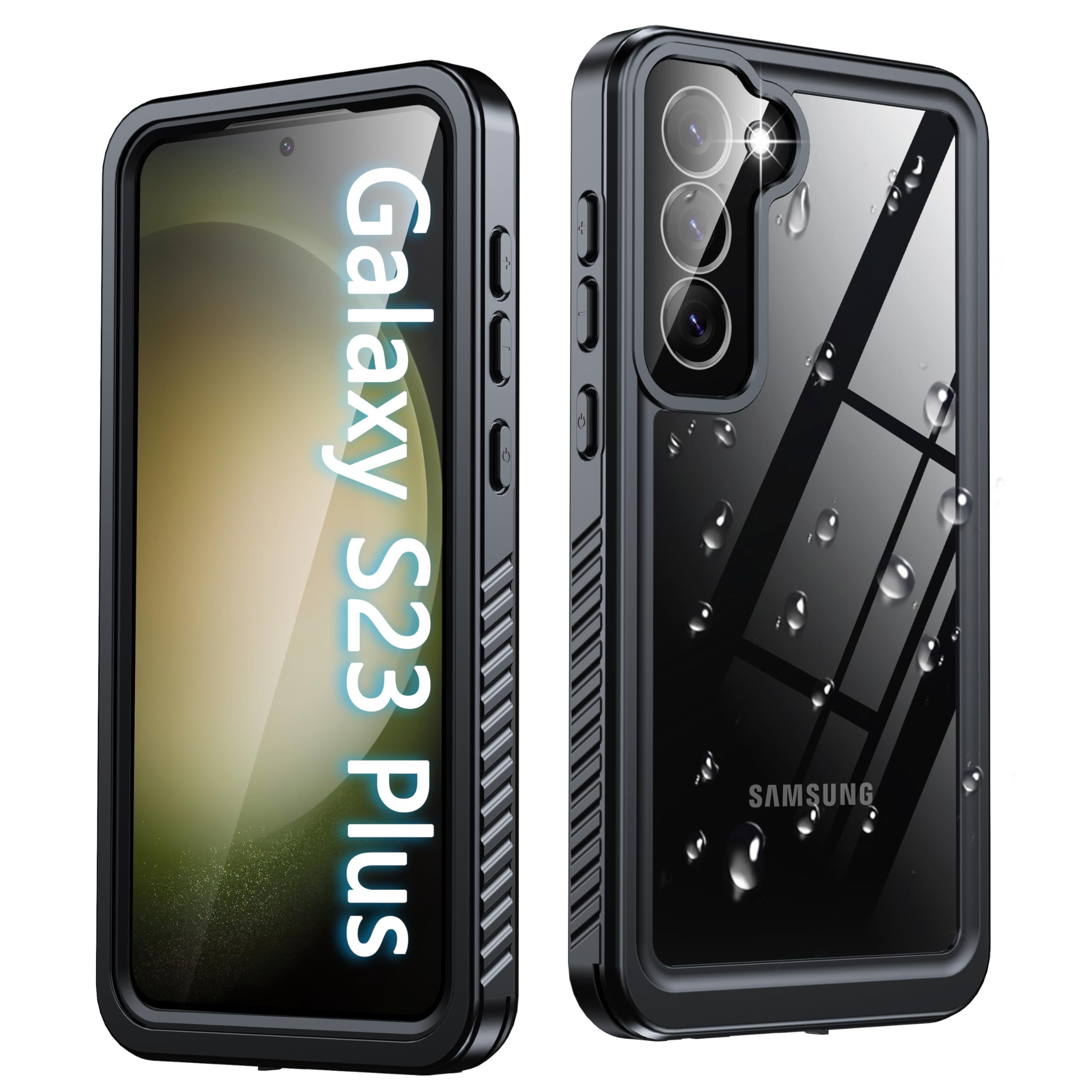 Photo 1 of Oterkin for Samsung Galaxy S23 Plus Waterproof Case with Built-in Screen Protector Dustproof Shockproof 360 Full Body Underwater Case for Samsung S23+ Plus 6.6inch (2023) Black