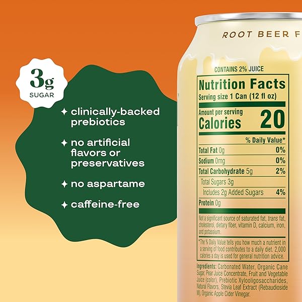 BLOOM POP PREBIOTIC SODA 12 PACK, ROOTBEER FLOAT FLAVOR, 12OZ CANS | PREBIOTIC SODA FOR GUT HEALTH, LOW CALORIE SODA, NO CAFFEINE, HEALTHY SOFT DRINK ALTERNATIVE