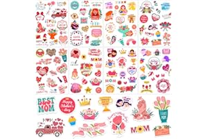 ZHBDMGK Happy Mothers Day Stickers, 16 Sheets Cute Mom Stickers for Mother's Day Gift Cards Labels Party Gift Decorations