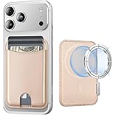 Miroddi for Magsafe Wallet, Magnetic Card Holder for iPhone 17/16/15/14/13/12 Series, Leather Magnet Phone Wallet Fit 4 Cards 3 Cash, Ultra-Thin, RFID Blocking, Gold