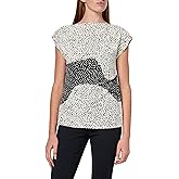 H Halston Womens Sleeveless Cowl Neck Printed Top