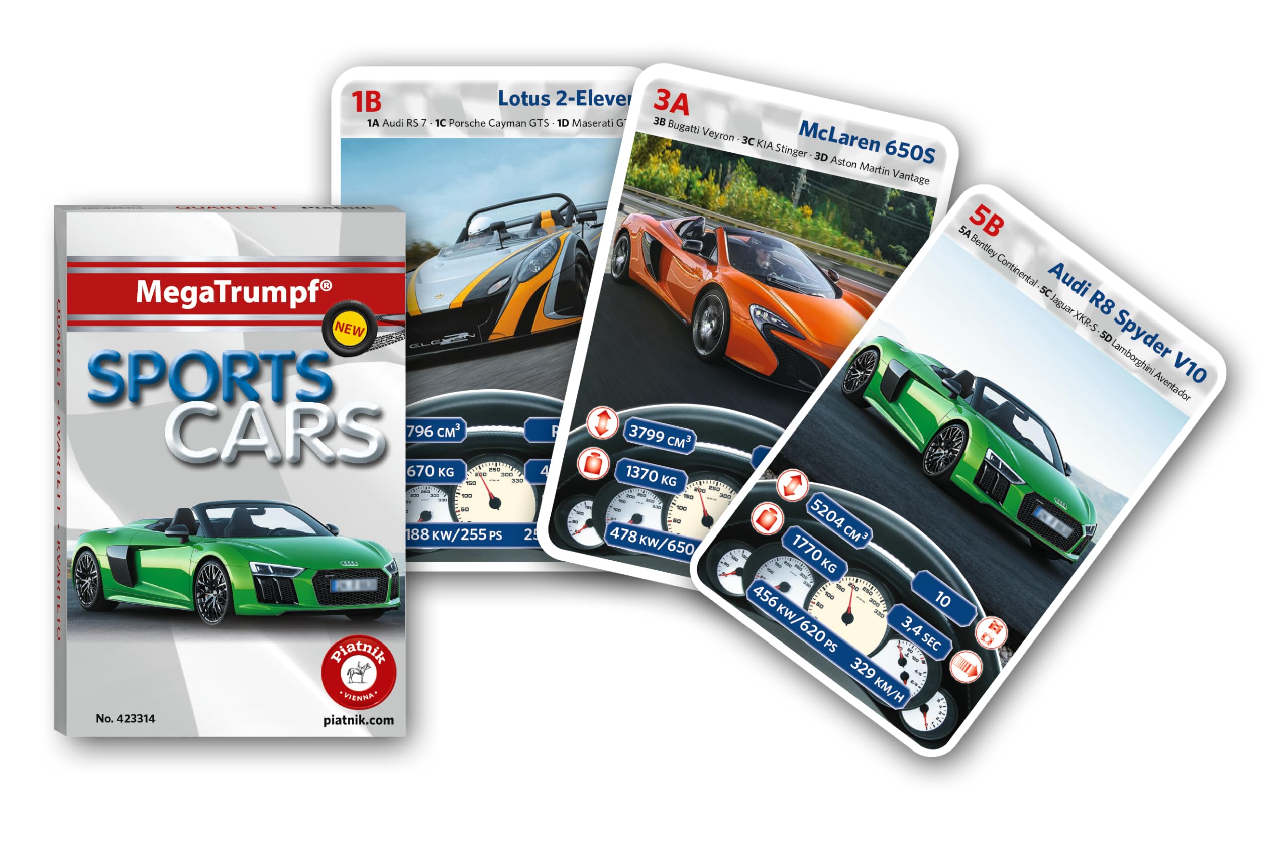 Piatnik 4233 "Mega Trumpf - Sports Cars Quartet Game
