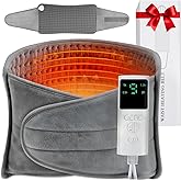 Vovoir Heating Pad for Back Pain Relief,12"x24"+25" Large Electric Heating Pad for Period Cramps Neck Shoulders with Belt, 4 Timer 9 Heat Setting & Auto Shut Off,Gifts for Mom,Dad