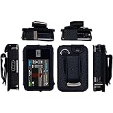 Fitted Leather Case with Rotating Belt Clip + Screen Protector for Tandem Insulin Pump Tandem t:Slim X2 (Black)