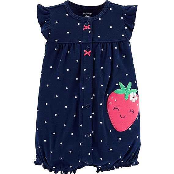 baby girl strawberry romper