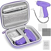Stitch Gun for Clothes, Fixed Clothing Mini Sewing Kit with Case, Quick Stitch Sewing Gun with 6 Micro Needle, 2500 Black & 2500 White Micro Fasteners, Stitch Tag Gun (Purple)