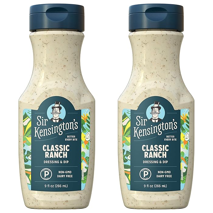 Sir Kensington's Ranch Dressing and Dip, Classic Ranch, Keto Diet & Paleo Diet Certified, Dairy Free, Non- GMO Project Verified, Shelf-Stable, 9 oz (Pack of 2)