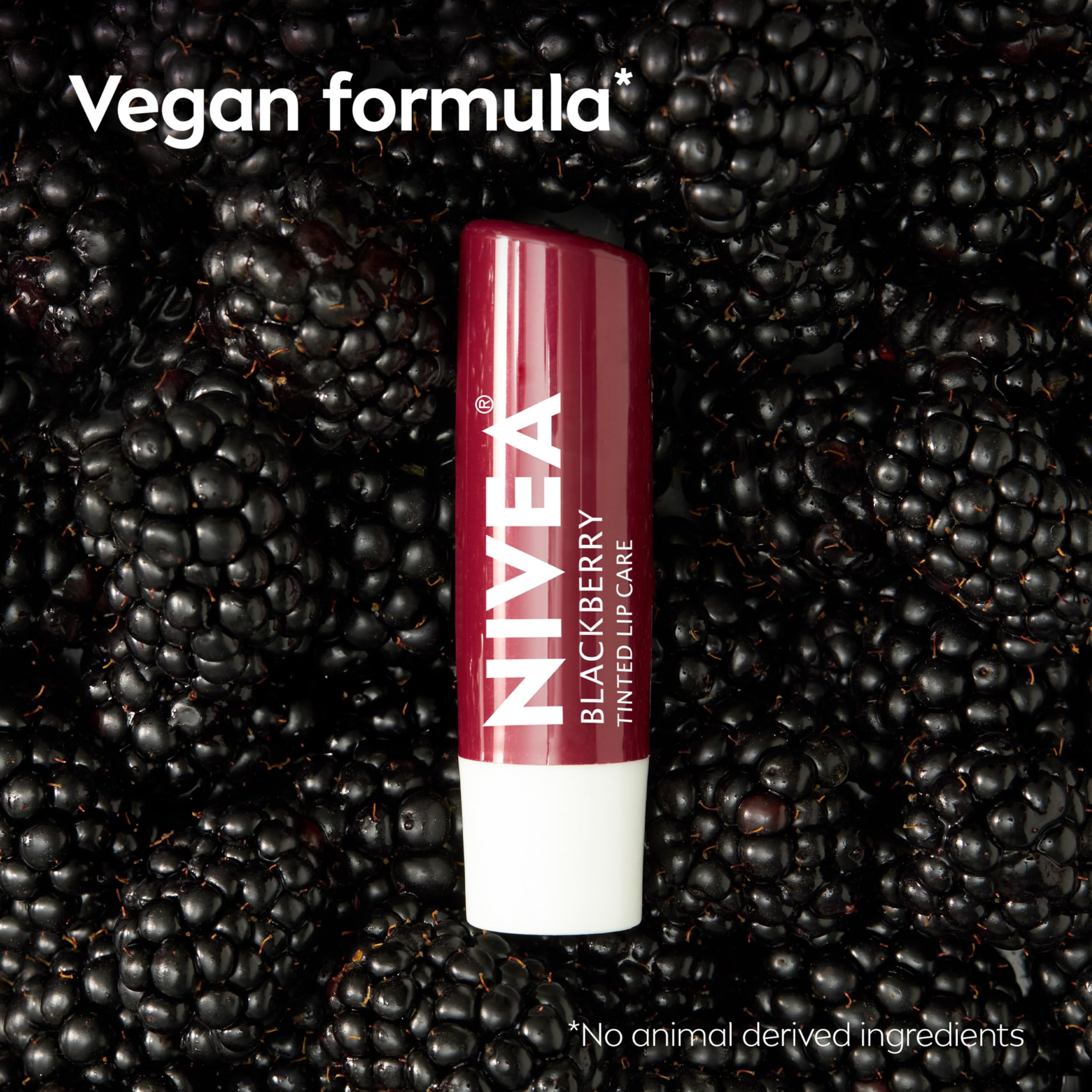 NIVEA Blackberry Lip Care, Tinted Lip Balm with Shea Butter, Nourishing Oils and Vitamin C & E, 3-in-1 Moisture, Repair (for Dry Lips) and Color, 0.17 Oz Stick