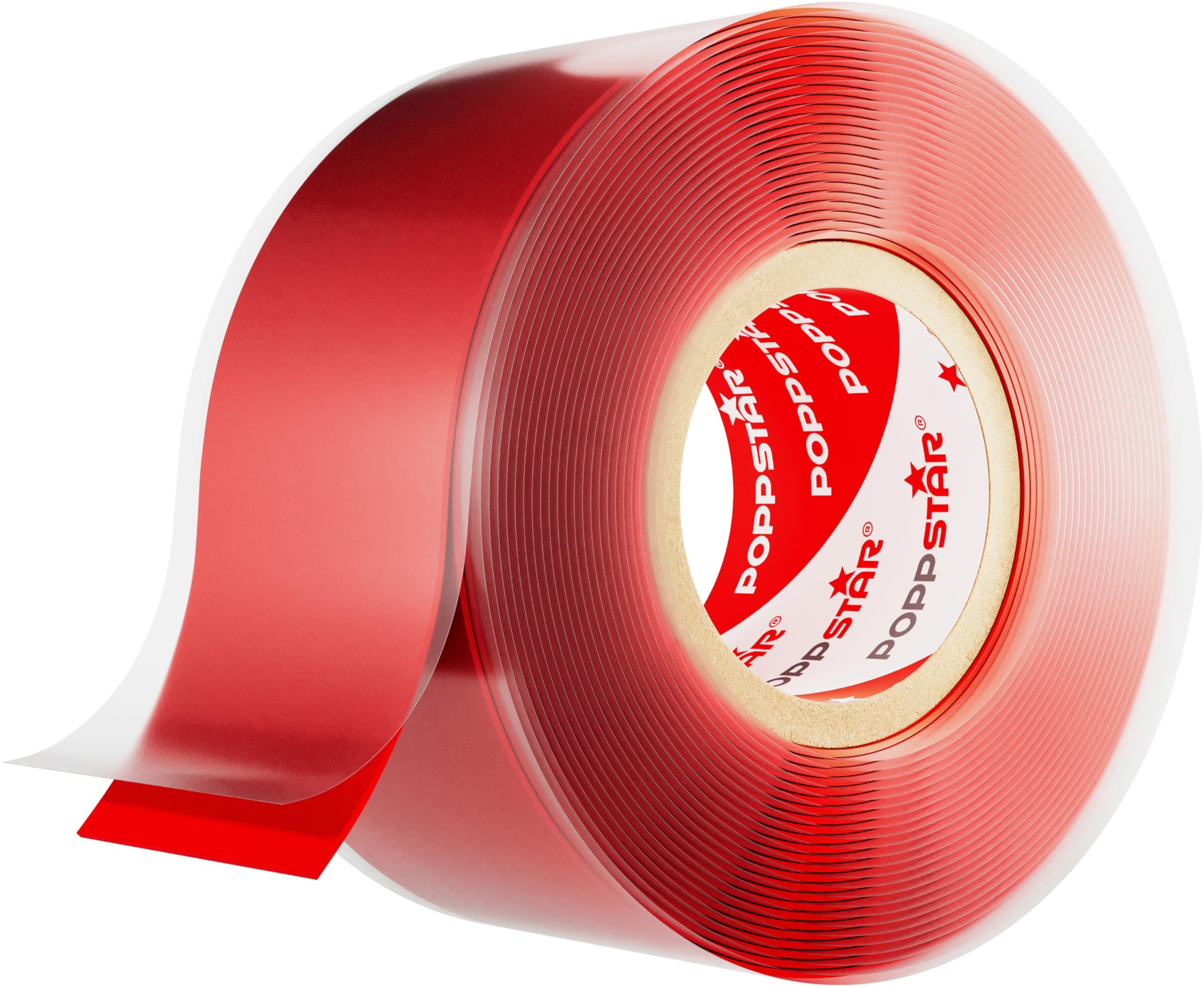 POPPSTAR Self-Fusing Silicone Band, Silicone Tape, 3m x 25mm, Sealing & Insulating Strip (water-tight, air-tight), red, 1 Roll