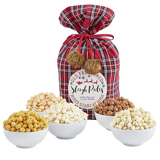 The Popcorn Factory Gift Set Holiday Gift Sack 5 Bags 3lbs