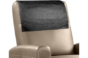 NZDWZDN Recliner Headrest Protector Faux Leather Headrest Cover for Recliner Chair Headrest Cover Chair Arm Covers Couch Headrest Cover for Furniture Sofa Protector for Home Office 17 x 27In (Black)