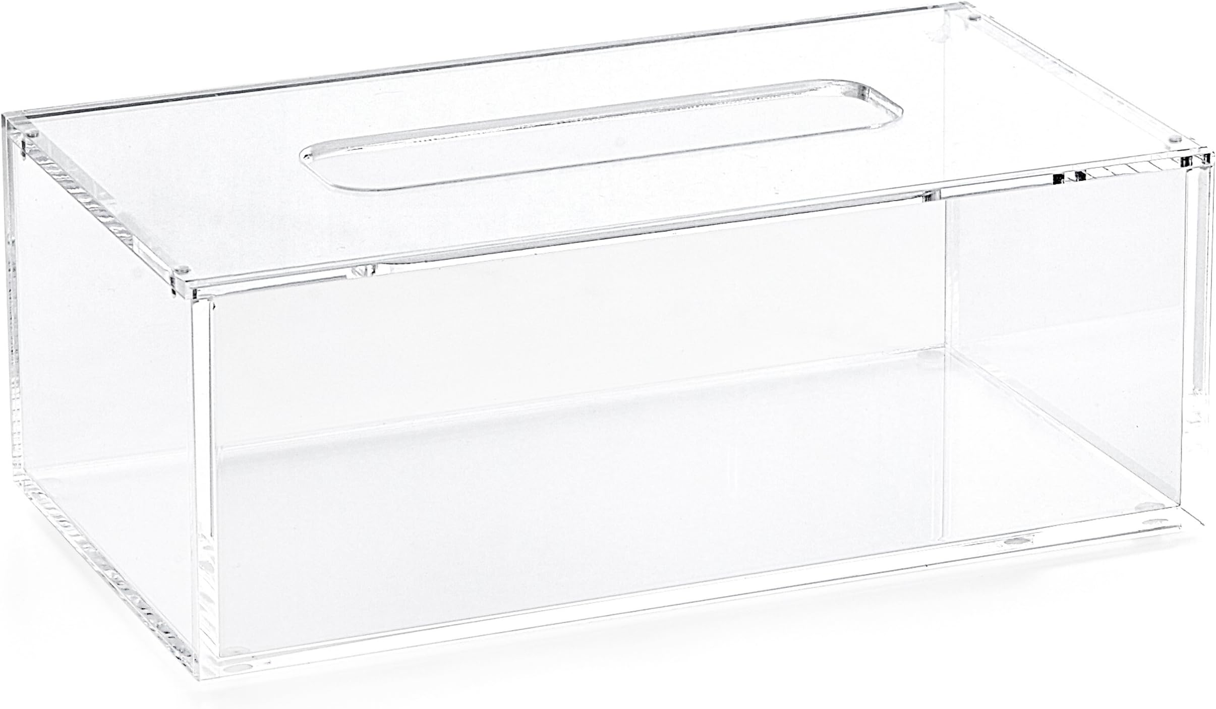 Aoert Acrylic Tissue Dispenser Box Rectangle Clear Tissue Box Cover Decorative Napkin Holder - Bathroom Facial Tissue Holders (Style Two)