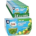 Dole Fruit Bowls Pineapple in Lime Flavored Gel Snacks, 4oz 24 Total Cups, Gluten & Dairy Free, Bulk Lunch Snacks for Kids & Adults