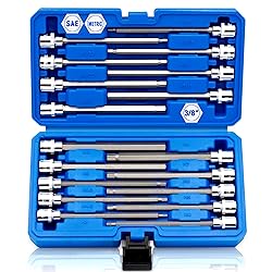 RIZOM 18-Piece 3/8 Inch Drive Extra Long Allen Hex