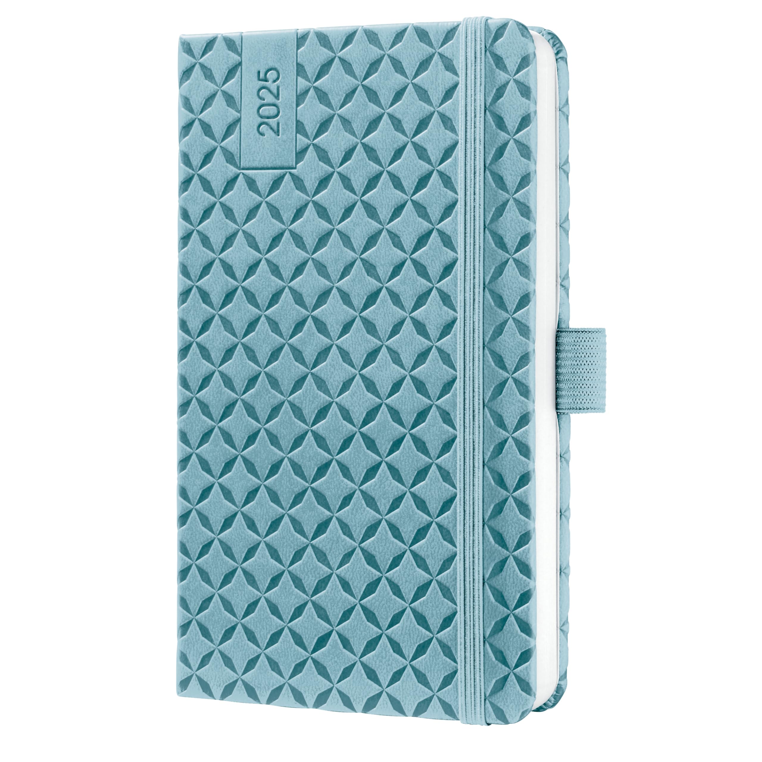 SIGEL J5112 Jolie Weekly Planner 2025, hardcover, 9,5 x 15 cm, 174 Pages, Light Blue