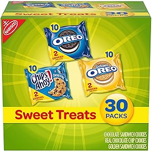 Nabisco Sweet Treats Cookie Variety Pack OREO, OREO Golden & CHIPS AHOY, 30 Snack Packs