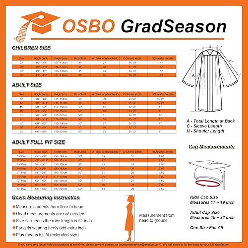 OSBO GradSeason Matte Graduation Gown Cap Tassel Set 2022 For High