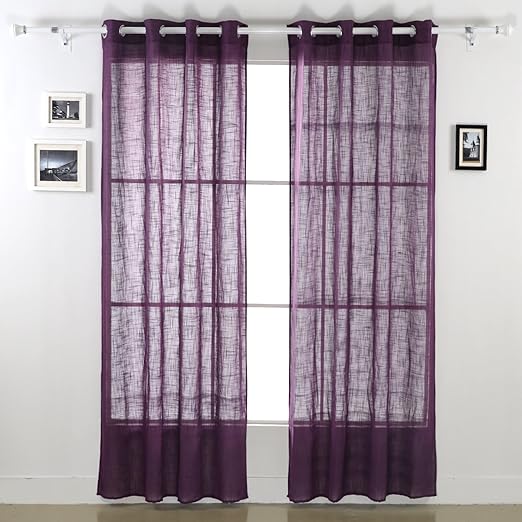 Amazon Com Deconovo Linen Grommet Curtains Window Sheers Curtains