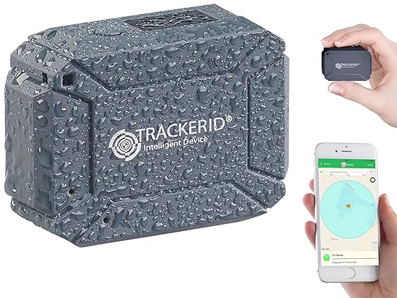 TrackerID GPS Logger: GPS- & GSM-Tracker, Live-Tracking-App, SOS-Funktion, Geofencing, IP66 (GPS Überwachung)