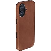 Dockem Genuine Leather Case for iPhone 17 Compatible with MagSafe, with Capacitive Camera Control Button (MSGL, Brown)