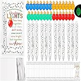 Sayglossy 30 Sets Coworker Christmas Gift Bulk Merry Bright Ballpoint Pens Light Bulbs Ornaments Coworkers Are Like Christmas Light Card Employee Appreciation Gifts for Staff Team Office Party Favor