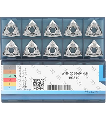 YUFUTOL APKT11T308 Carbide Milling Inserts - 10-Pack TiN Coated For Aluminum & Steel