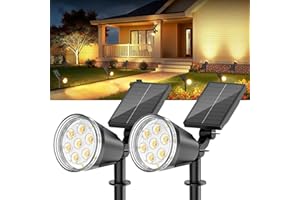 BONLION Solar Spot Lights Outdoor Waterproof: 1000LM Big Adjustable Spotlight - 2-in-1 15Hrs+ Long Lasting Spot Light - Solar Powered Spotlights Landscape Lighting for Garden, Yard, Tree, Flag, Wall, Pathway