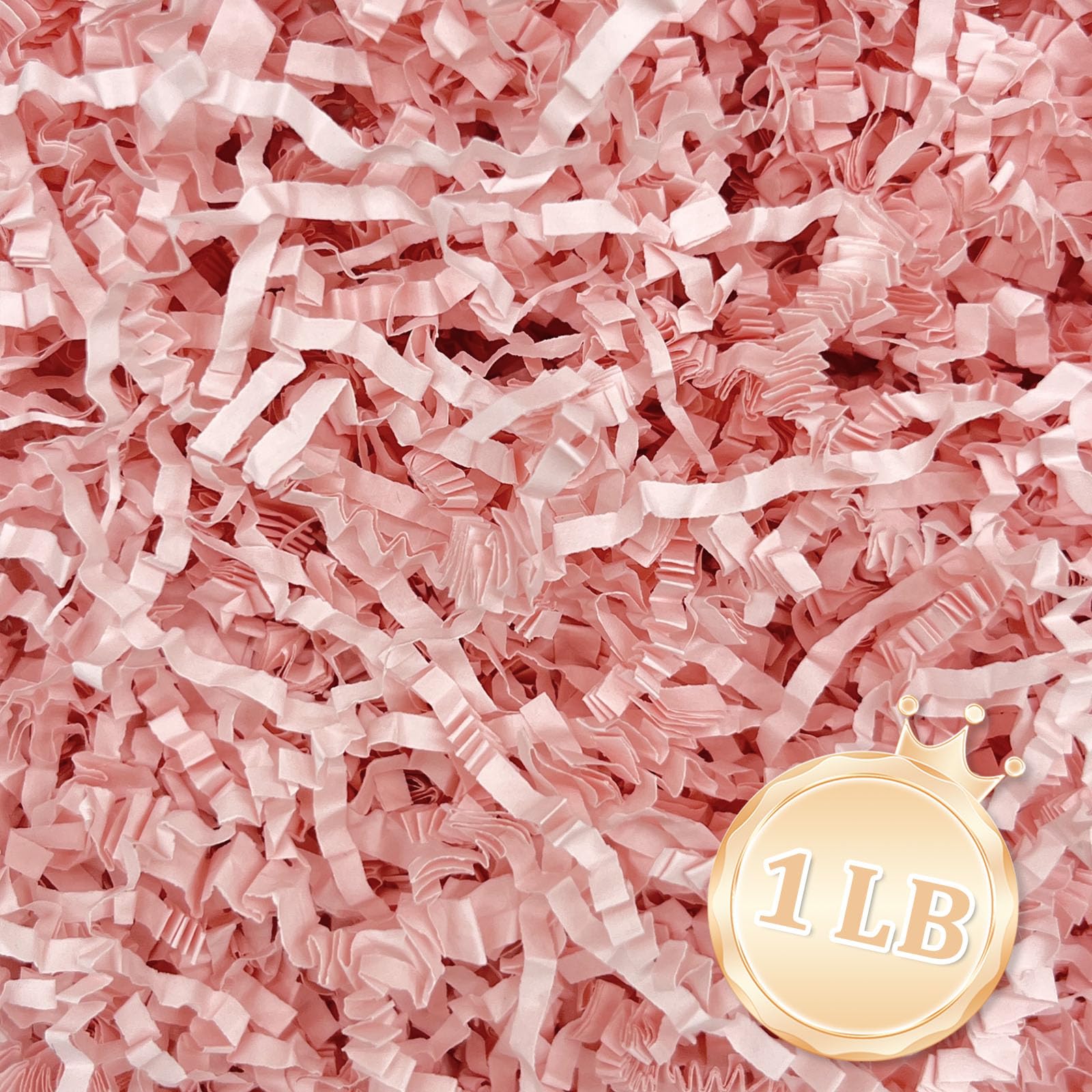 Photo 1 of 1 LB Light Pink Crinkle Cut Paper Shred Filler Great for Gift Wrapping, Light Pink Basket Fillers, Birthday, Gift Wrapping, Anniversary, Halloween Valentine's Day Christmas Party Decor Filling Supplies