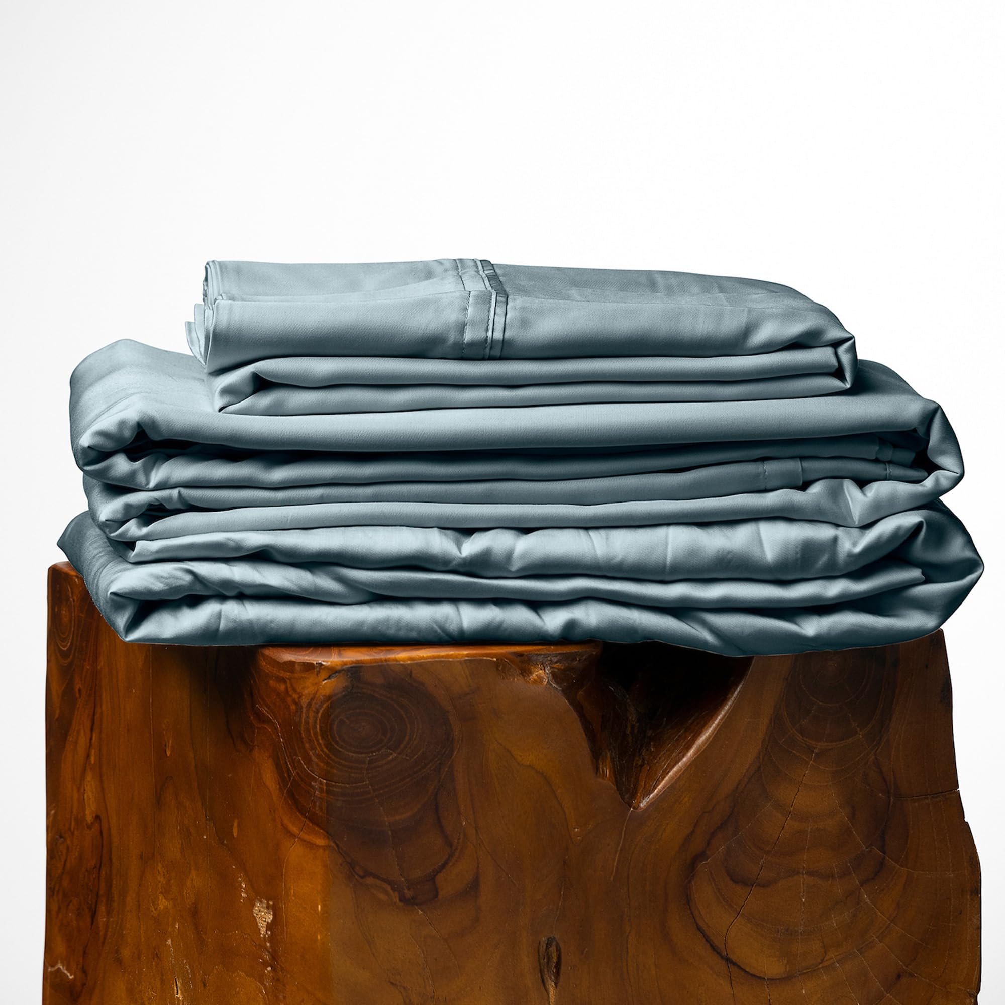 Olive + Crate Eucalyptus Cooling Pillowcase and Sheet Sets Full Size | 100% Certified Tencel Fiber from Austria | Better Than Silk Linen Bamboo and Cotton | Deep Pocket Bedding | Basalt Blue