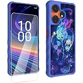 Generic for Boost Mobile Celero 5G+Plus 2024 Case [with Tempered Glass Screen Protector][Gold Glitter+Luminous] Compatible with Celero 3 5G+Plus 2024 Phone Case Cover IMDL-LMG