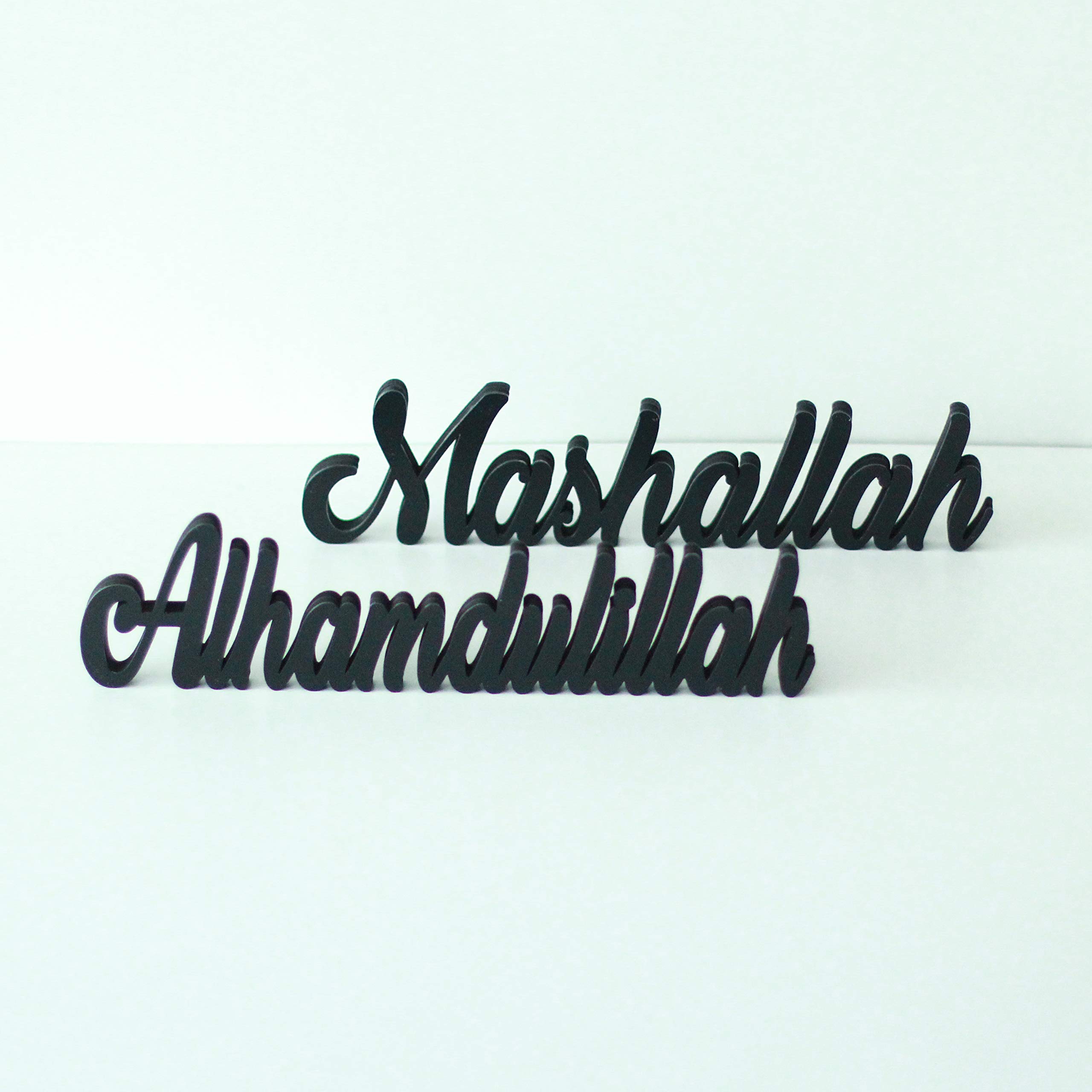 iwa concept Alhamdulillah-Mashallah Black | Home Decor or Islamic Decor for Table or Shelves | Home Decorations for Ramadan Gifts | Eid Decorations | Islamic Ramadan Gift | Islamic Table Decor