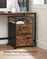 VASAGLE File Cabinet, Mobile Filing Cabinet with