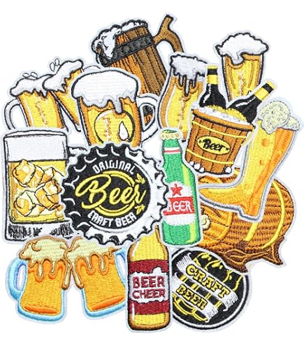 CLOVER INTER Duff Beer Can Iron-On Patch – Embroidered Simpsons Badge For Jackets, Bags, Jeans