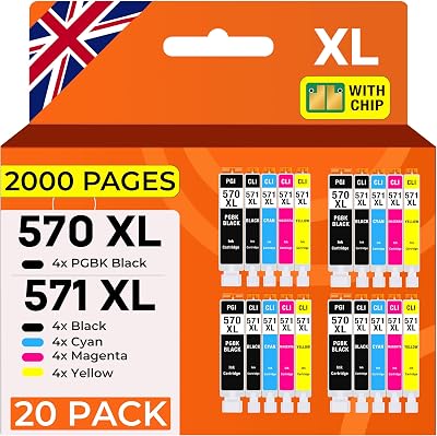 Supply Guy 20x PGI-570 CLI-571 Ink Cartridges for Canon Pixma MG5750 MG6850