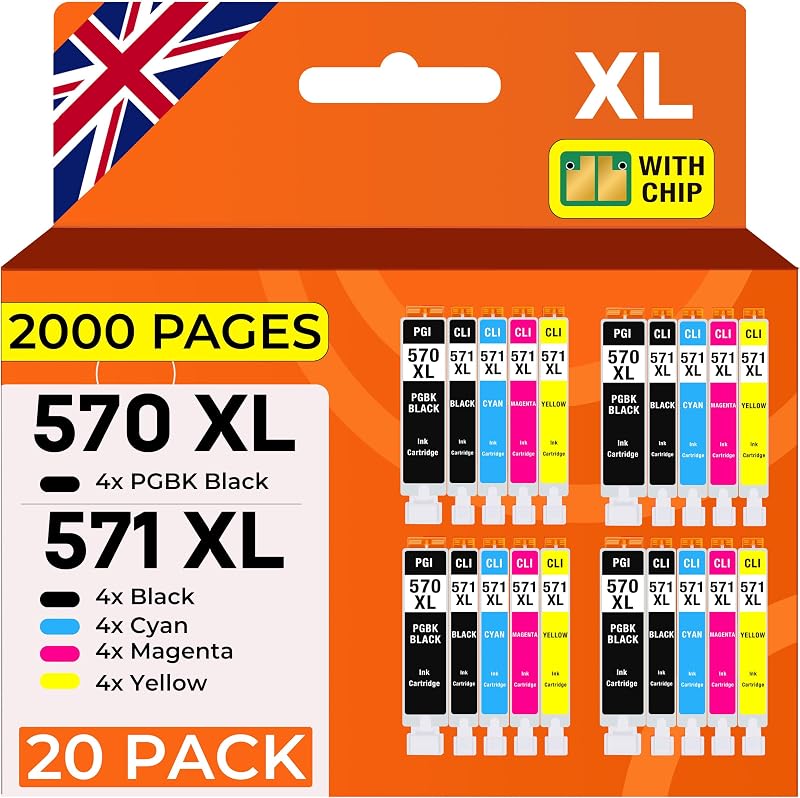 Supply Guy 20x PGI-570 CLI-571 Ink Cartridges for Canon Pixma MG5750 MG6850